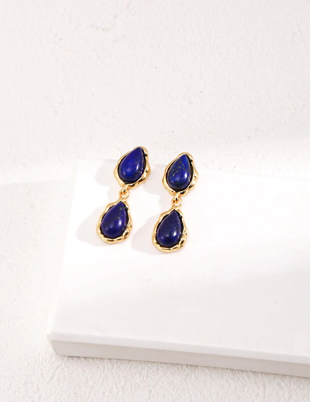 Deep Blue Lapis Drop Earrings
