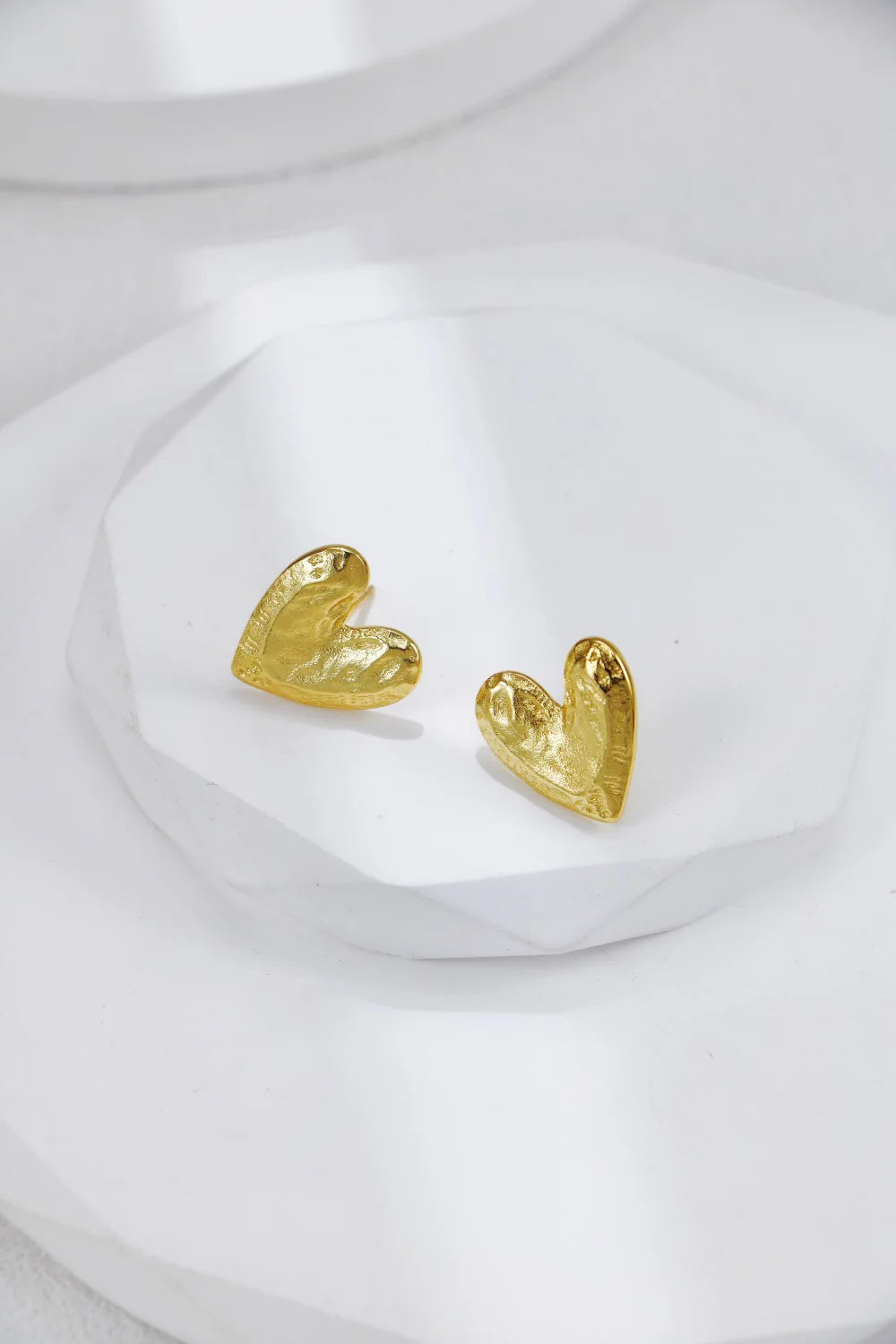 Textured Heart Earrings