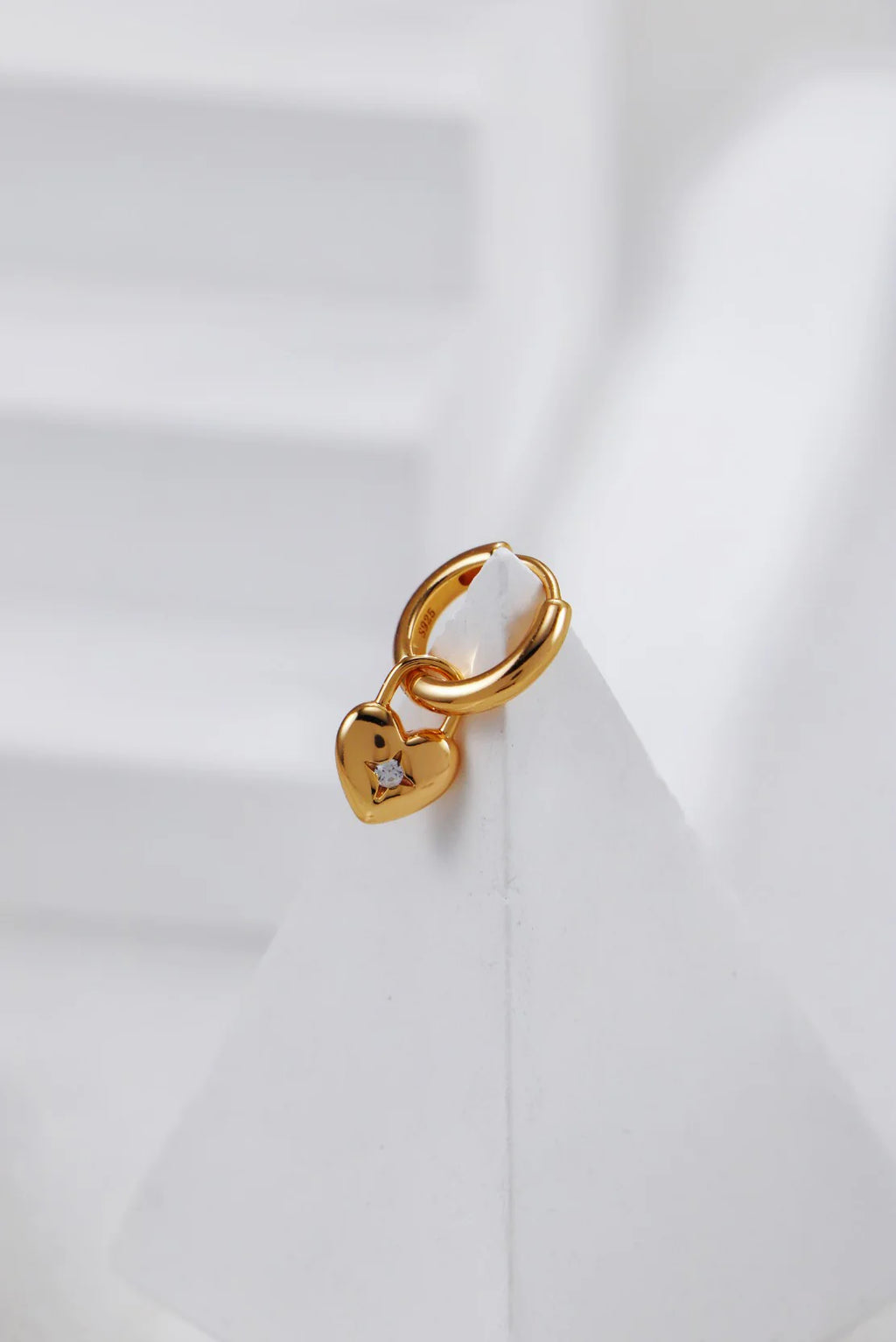 Heart-Shaped Zirconia Earrings