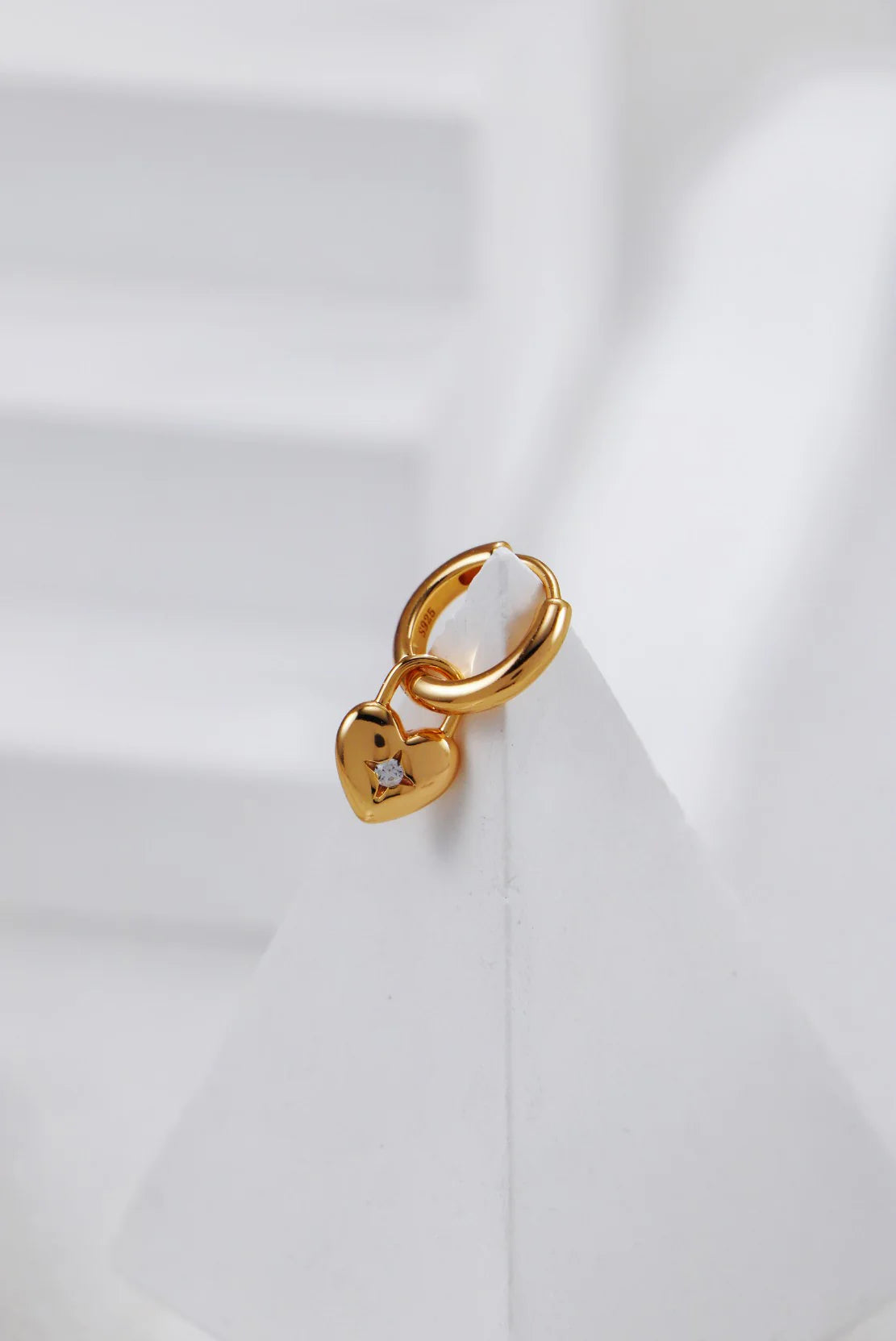 Heart-Shaped Zirconia Earrings