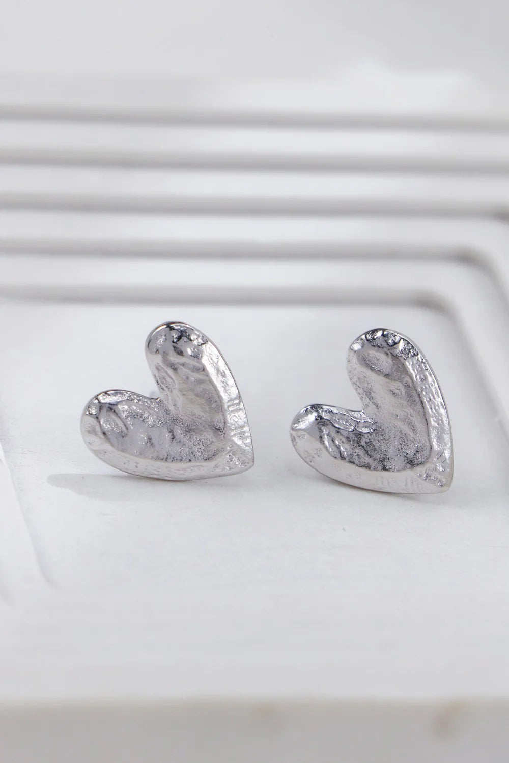 Textured Heart Earrings