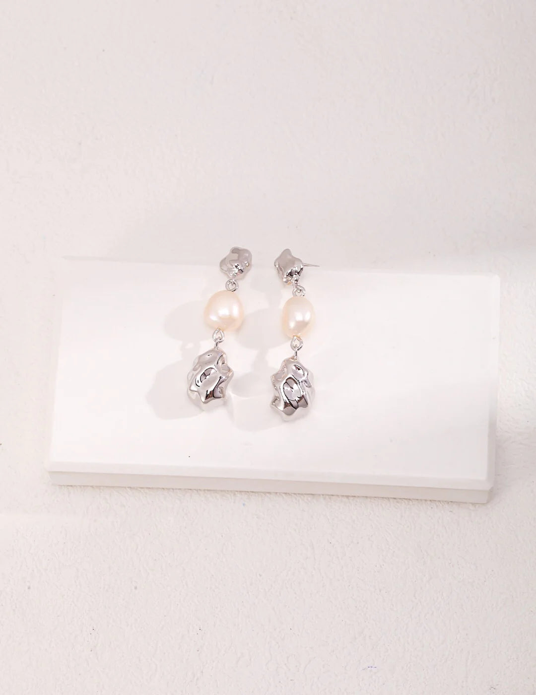 Hand Carved Style Pearl Earrings