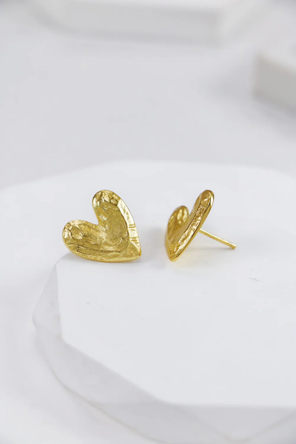 Textured Heart Earrings