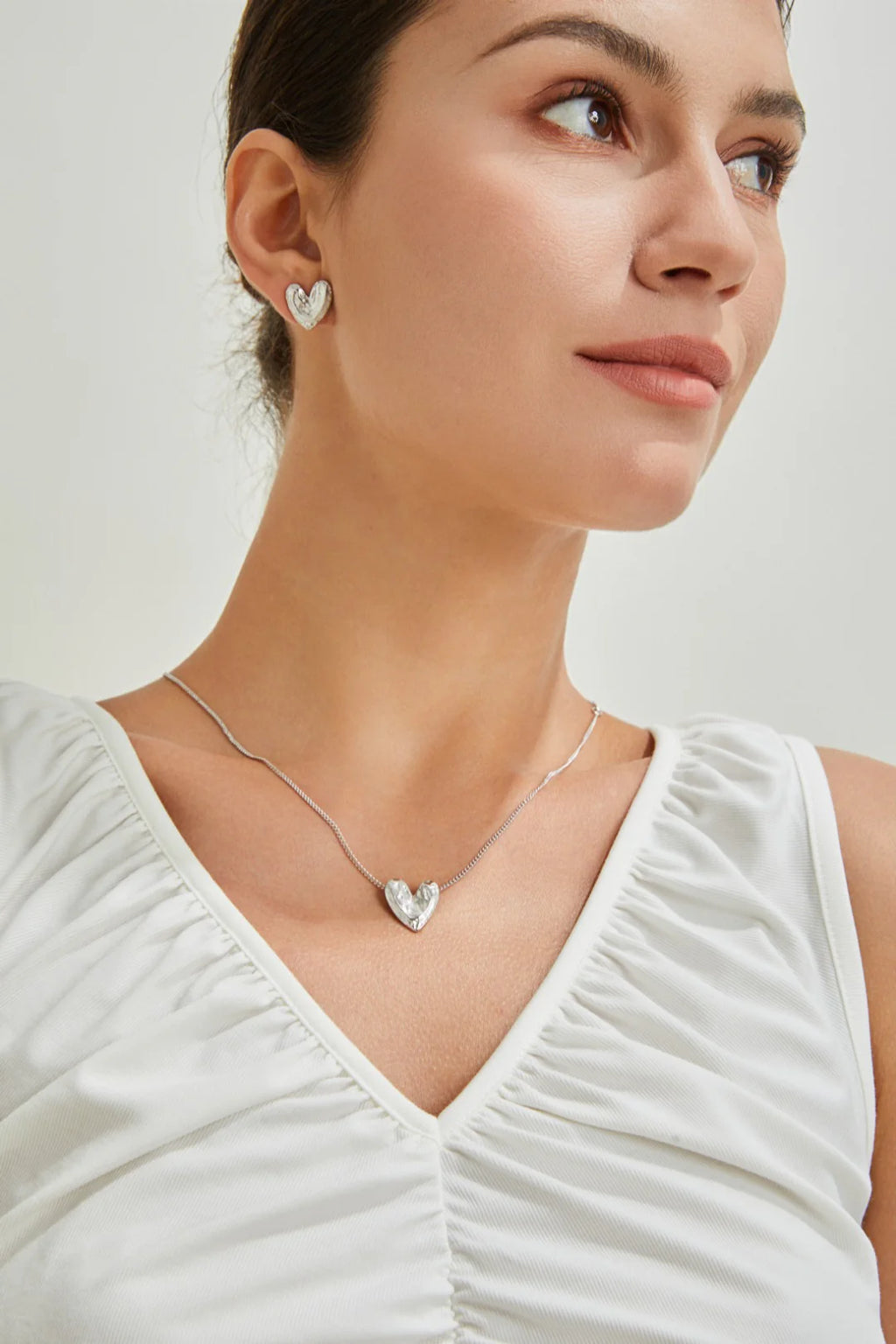 Textured Heart Earrings