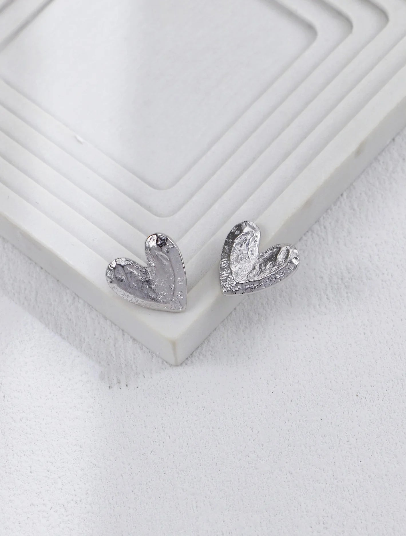 Textured Heart Earrings