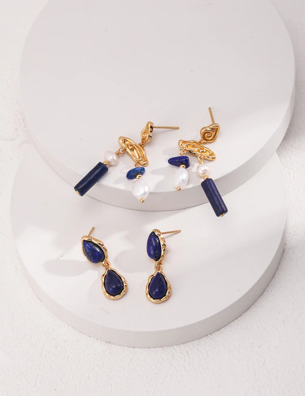 Deep Blue Lapis Drop Earrings