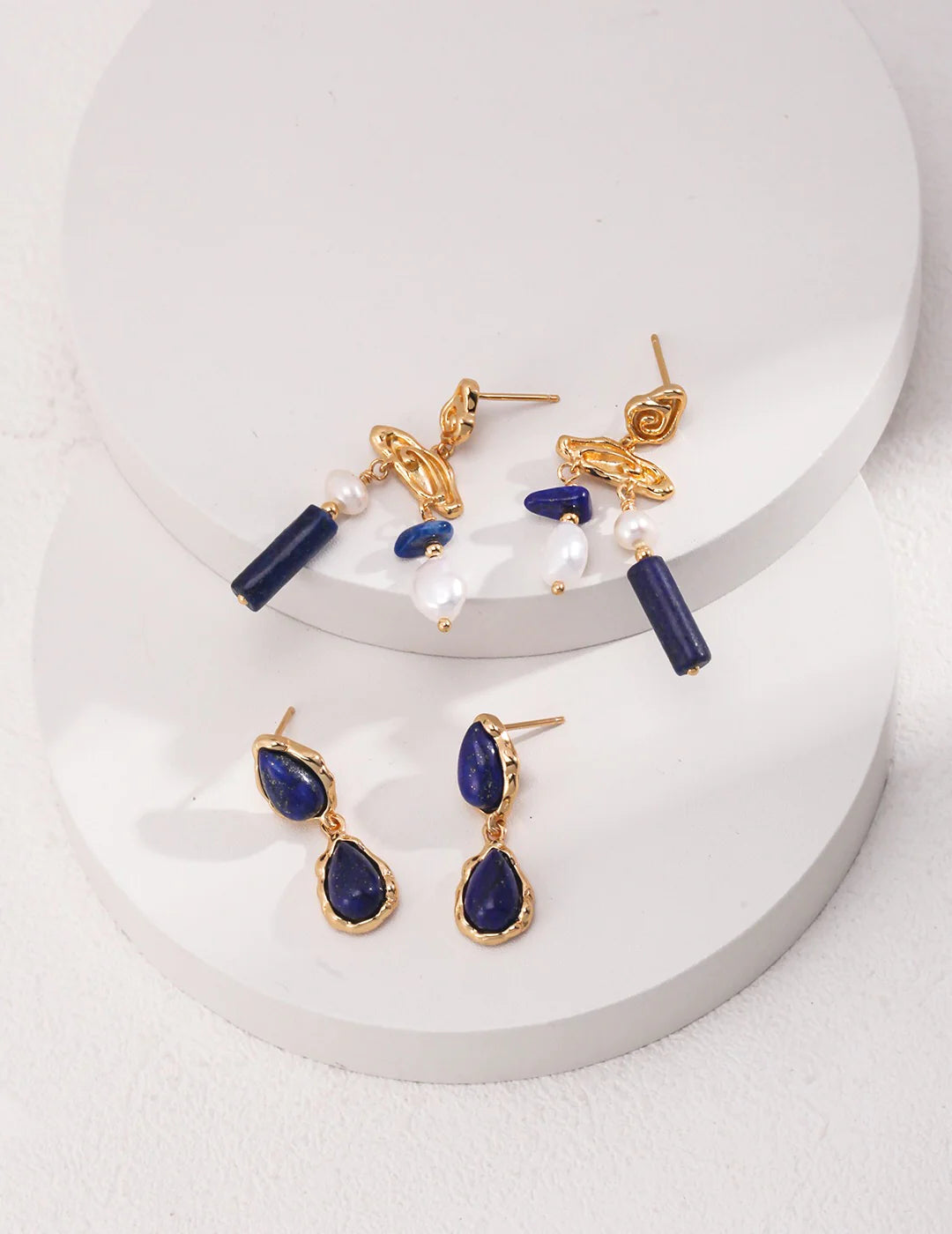 Deep Blue Lapis Drop Earrings