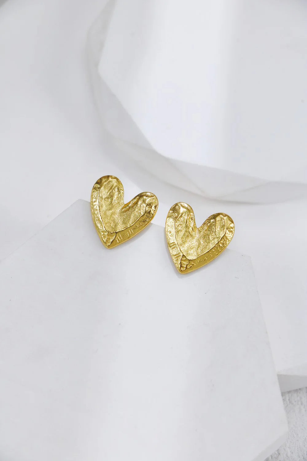 Textured Heart Earrings