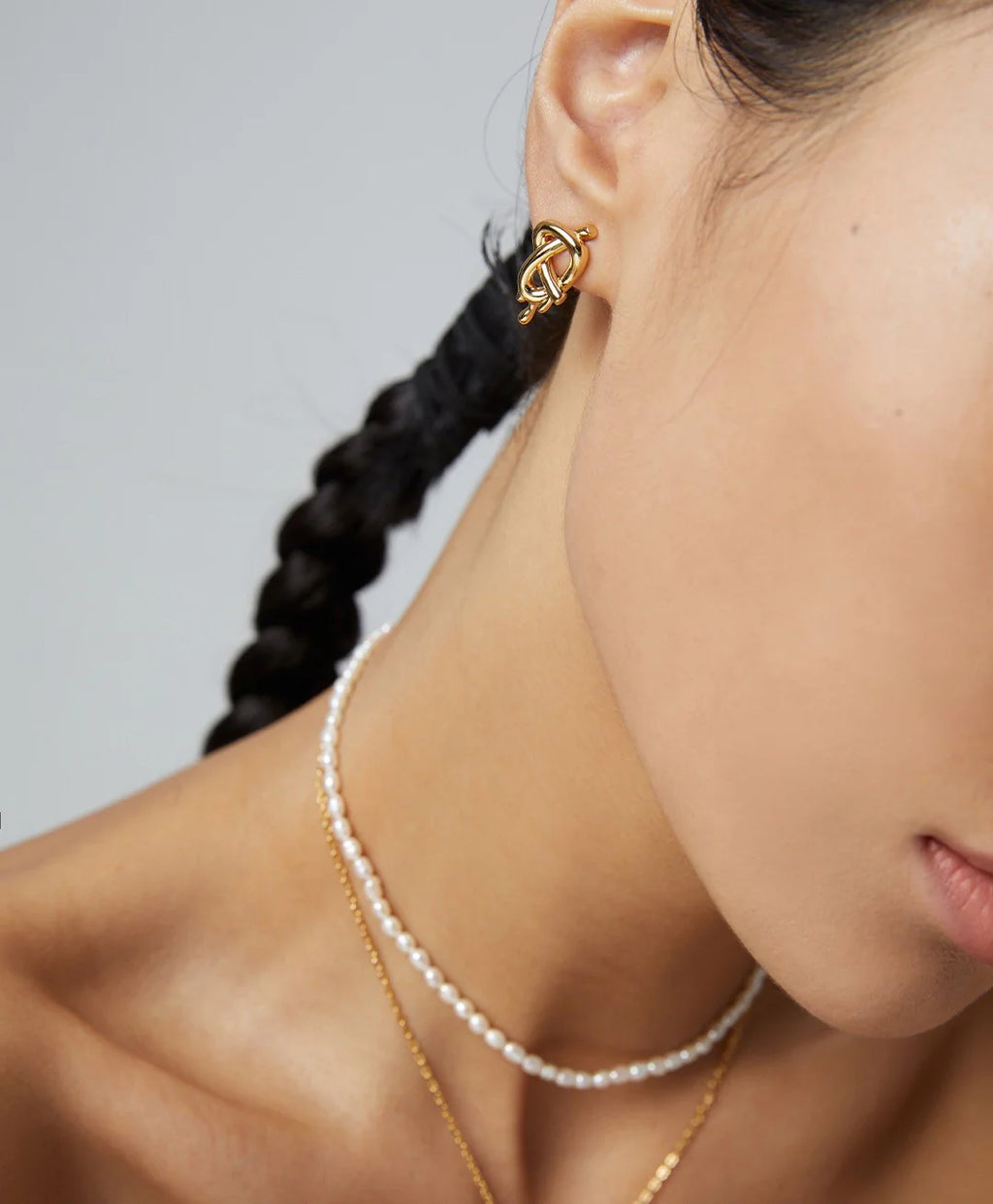 Love Heart Bow Pearl Asymmetrical Earrings