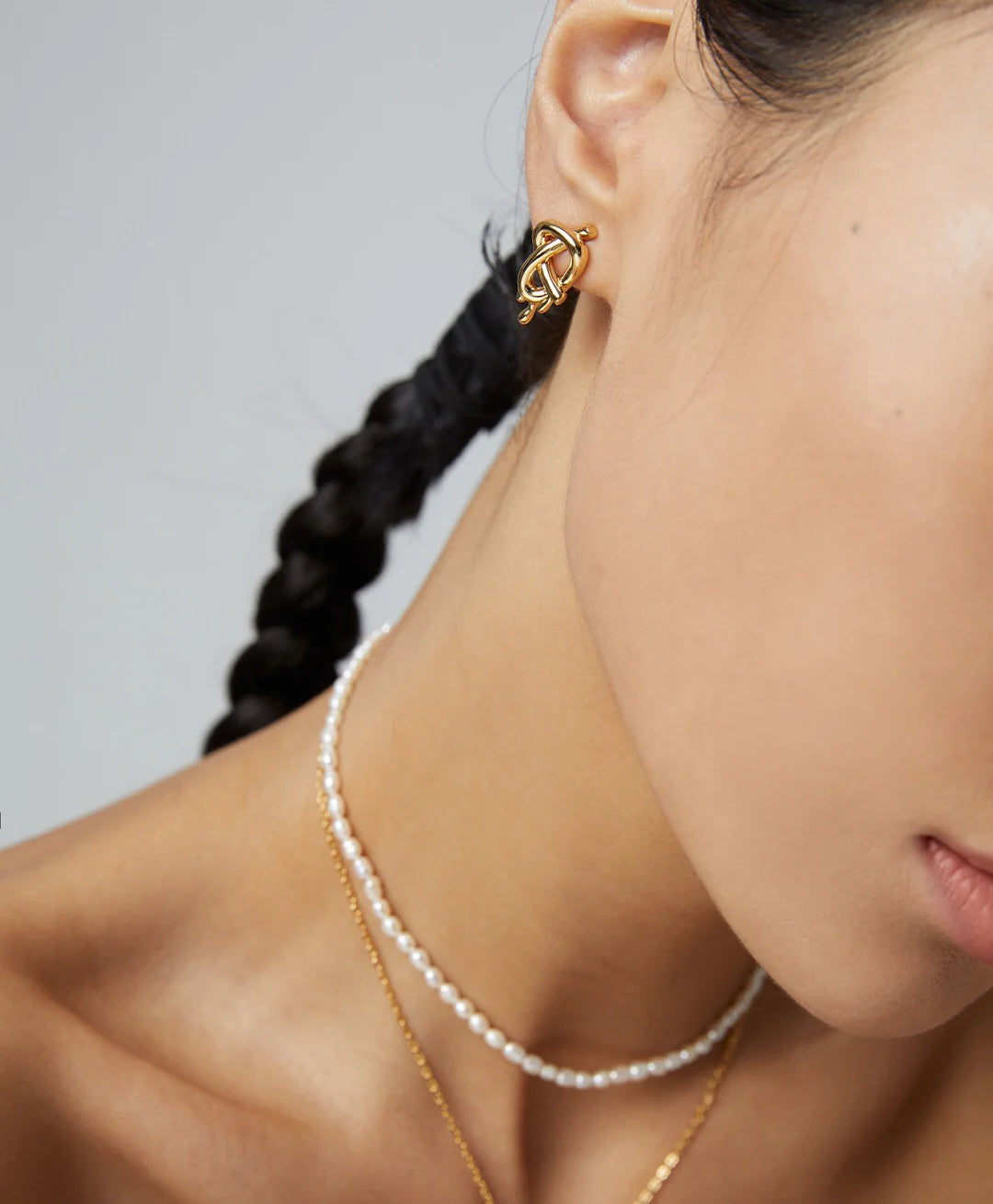 Love Heart Bow Pearl Asymmetrical Earrings