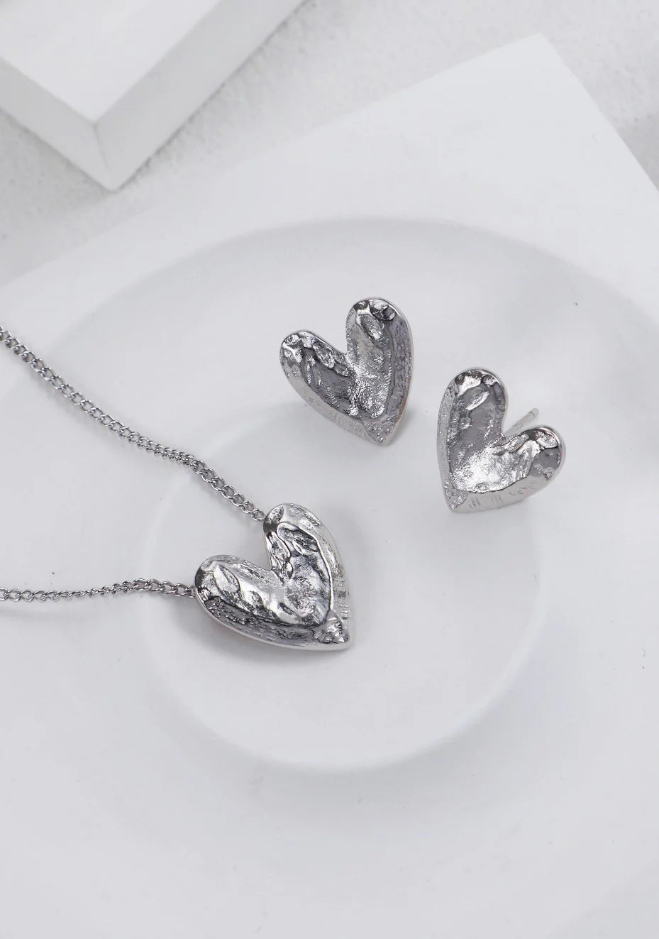 Textured Heart Earrings