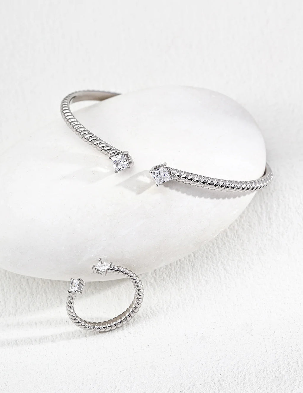 Minimalist Adjustable Zirconia Ring