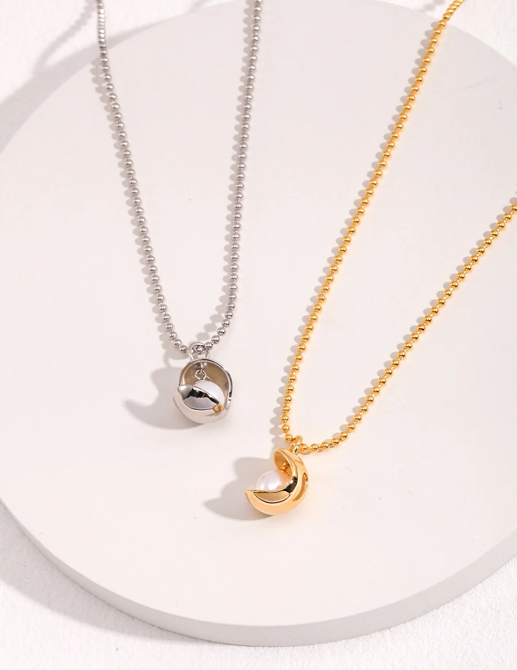 Open Ball Pearl Bead Necklace