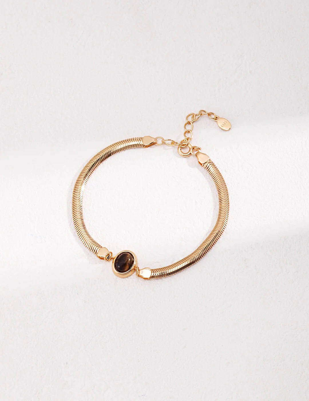 Natural Lapis Clasp / Tiger Eye Stone Bracelet