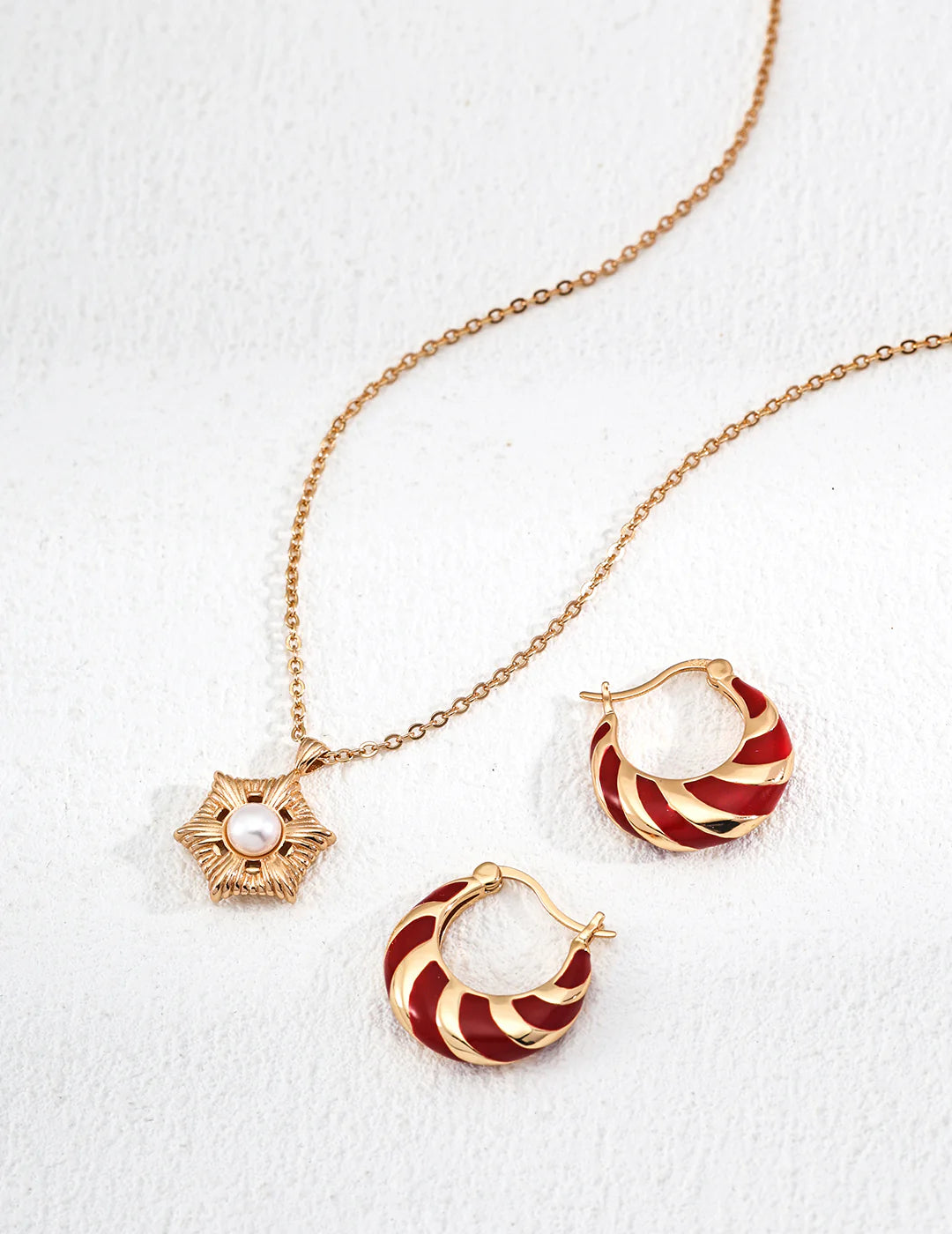 Minimalist Red Glazed Earrings