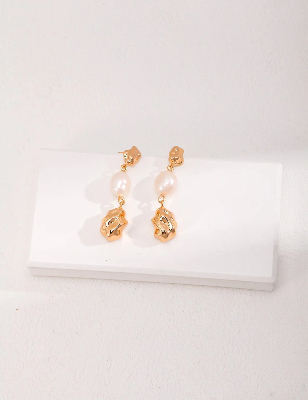 Hand Carved Style Pearl Earrings